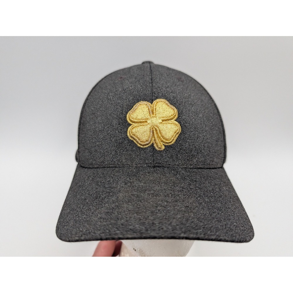 Black Clover Rawlings Gold Glove Award Hat Gray Gold Live Lucky S-M Fitted Cap